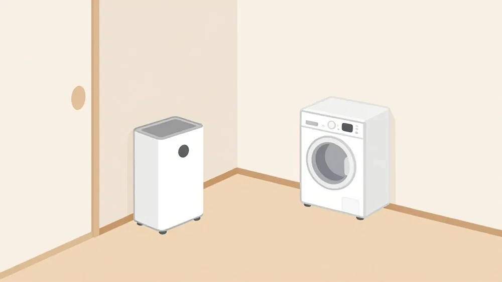 ワンルームでの置き場所（イメージ画像）