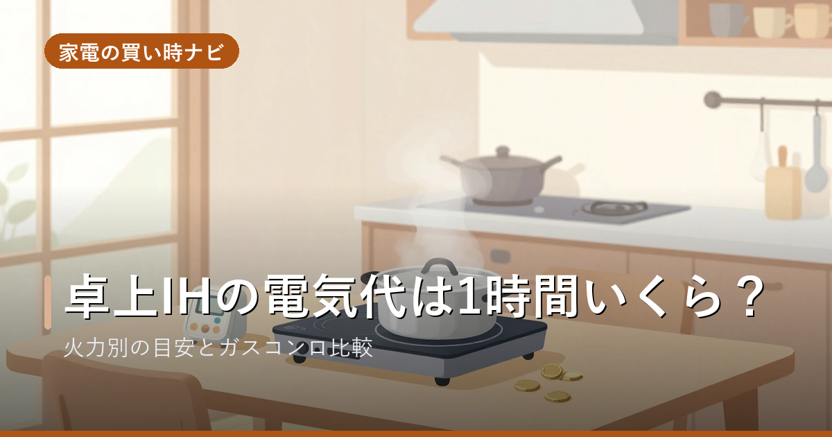 卓上IHクッキングヒーターの電気代は？1時間いくらとガスコンロ比較