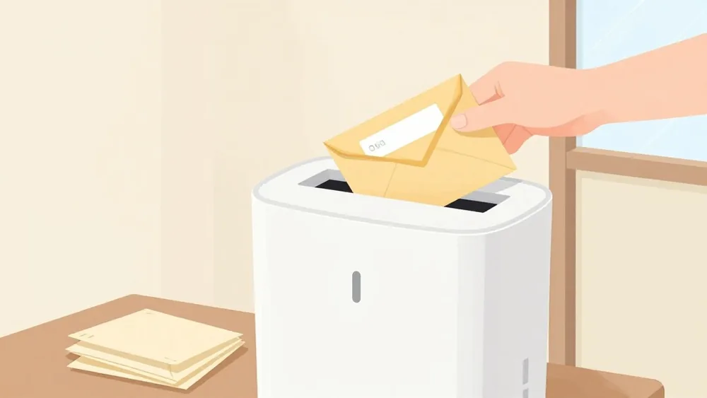 宛名ラベルや明細は、受け取ったその場でサッと細断。ためないのがいちばんの個人情報対策（イメージ画像）